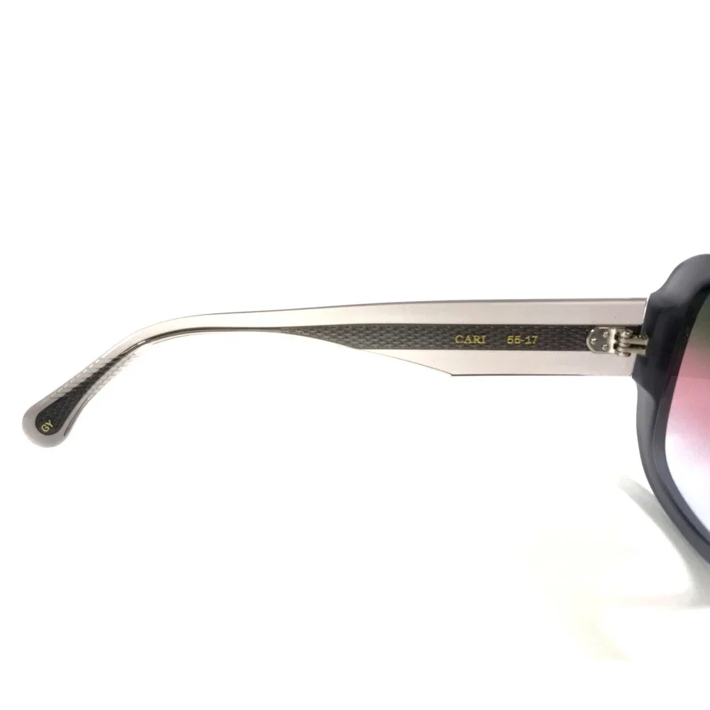 Alfred Kerbs Sunglasses CARI GY Gray Square Frames w/ Gray Pink Gradient Lenses